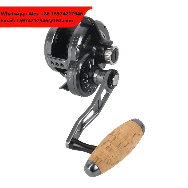 Reel Drag Knob - 金属製スローフィッシングリールハンドルノブ 海釣り用タックル 9+2BB 6.3:1 最大ドラグ力30kg オーバーヘッドジギングリール
