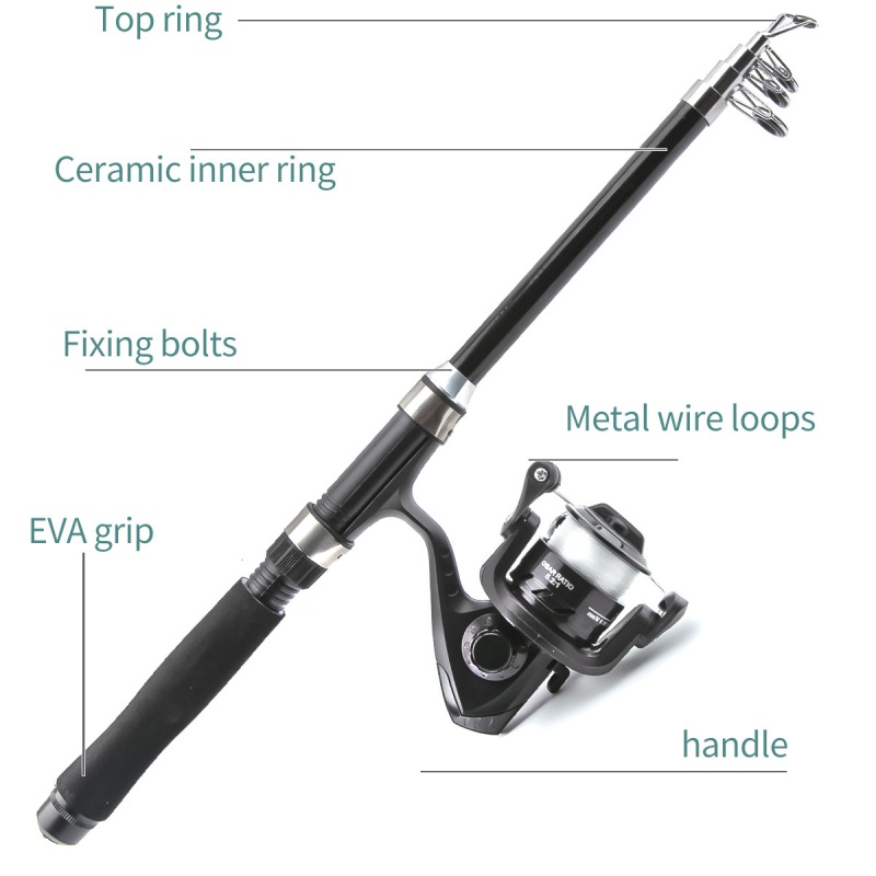 釣り竿とリールのコンビネーションキット、伸縮式キャスティング - Reel Bag のレビューと価格